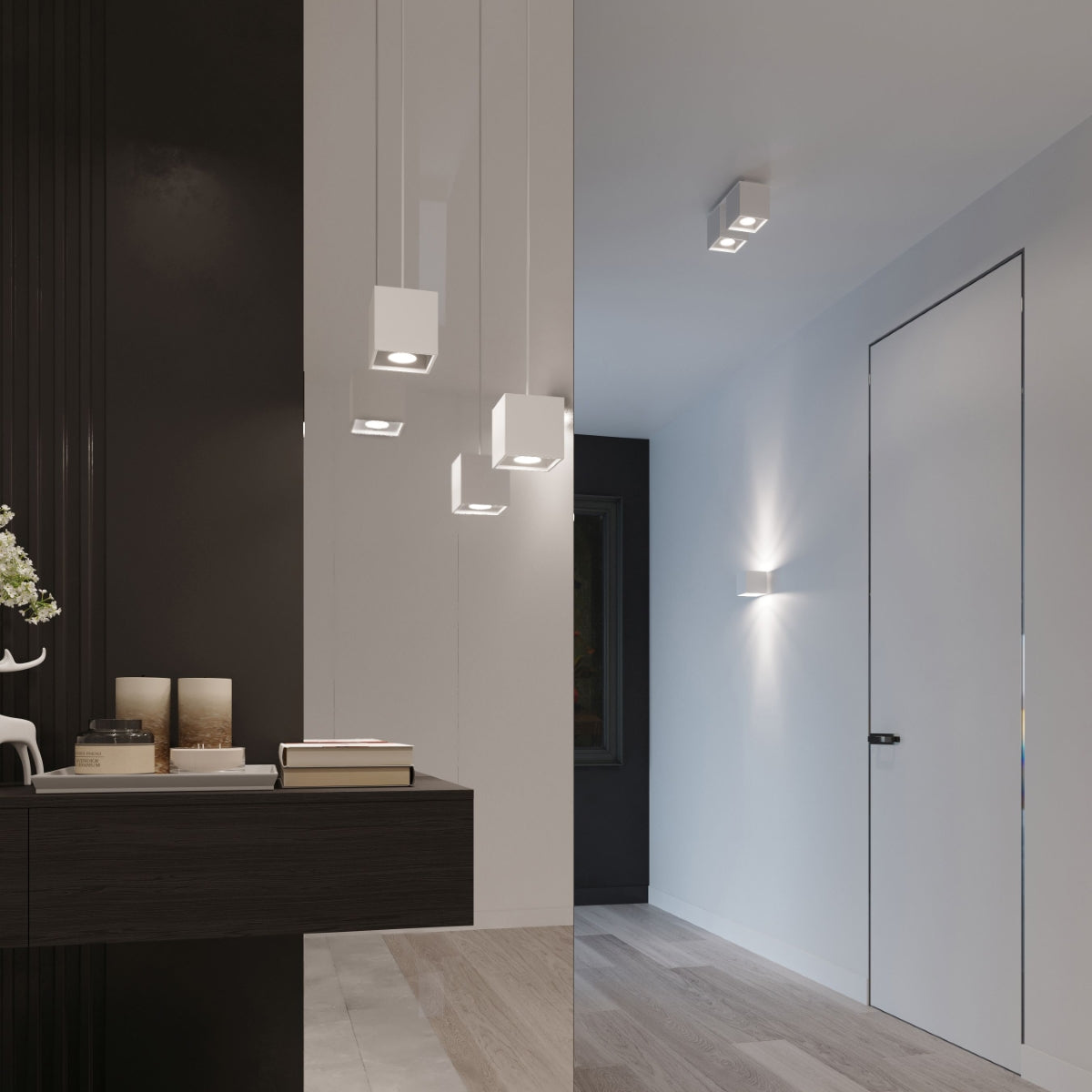 White LED Cube Ceiling Light