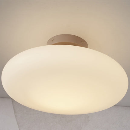 Lámpara de techo Sapporo de cristal blanco arena L