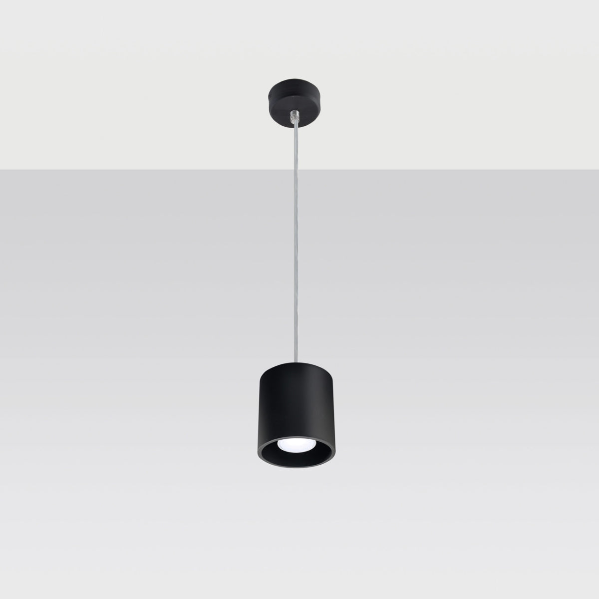 Black Cylindrical Shape Hanging Lamp