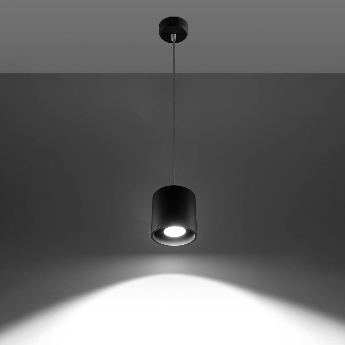 Black Cylindrical Shape Hanging Lamp