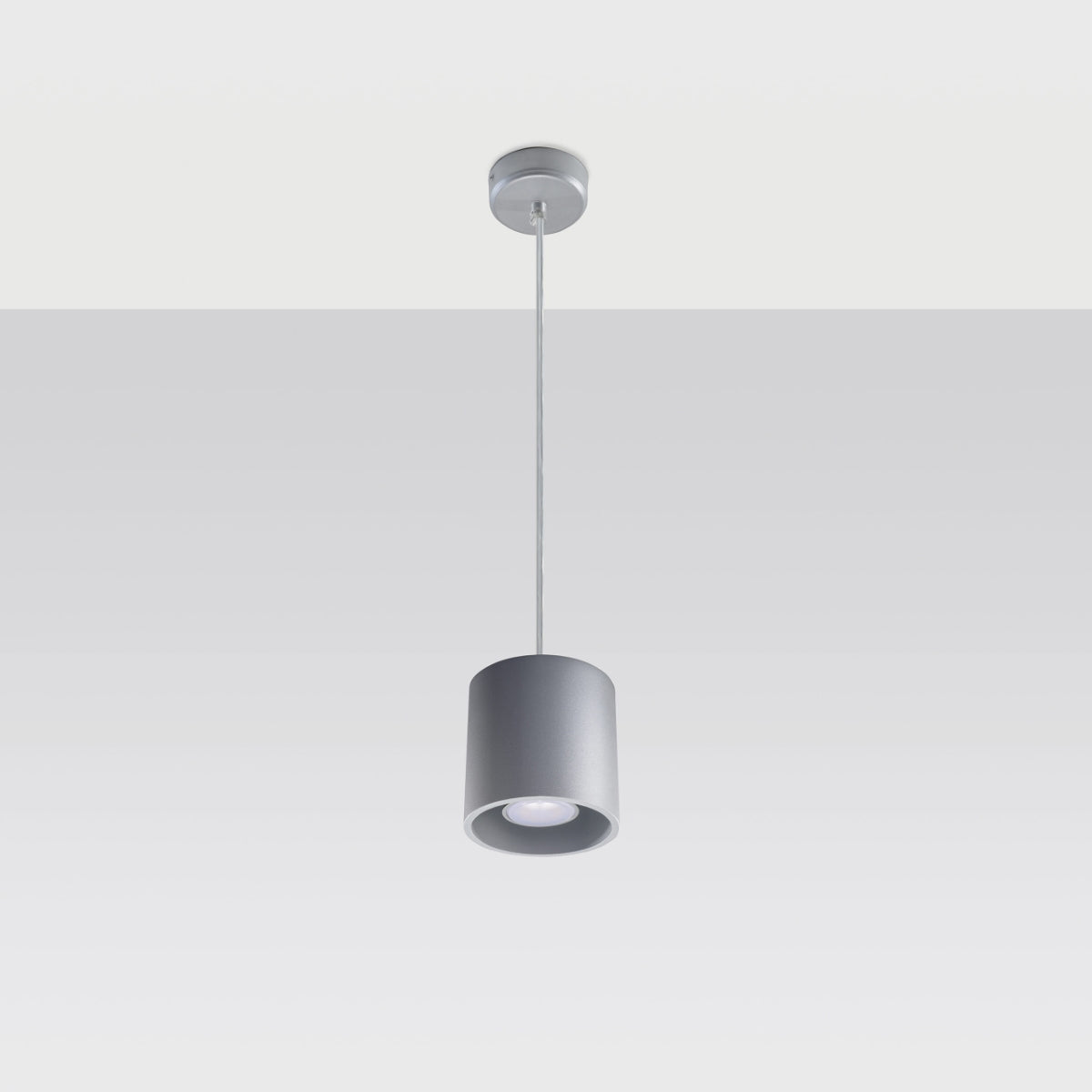 Lampe Suspendue Forme Cylindrique gris