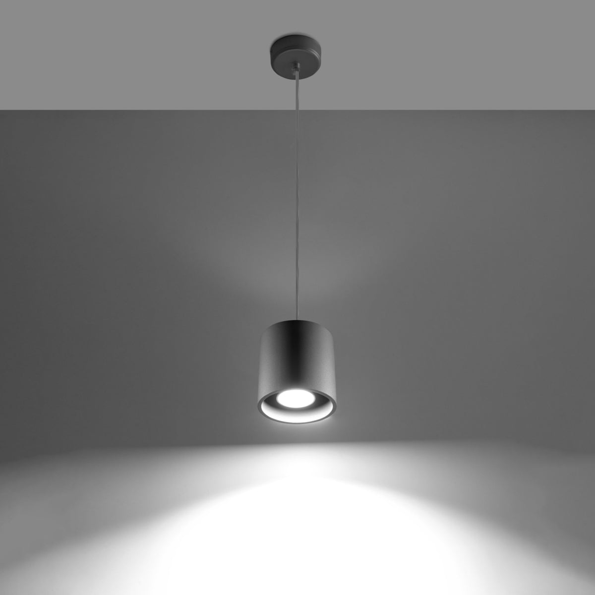 Lampe Suspendue Forme Cylindrique gris