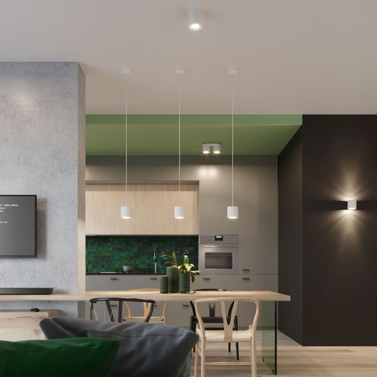 White LED Double Cylinder Ceiling Light