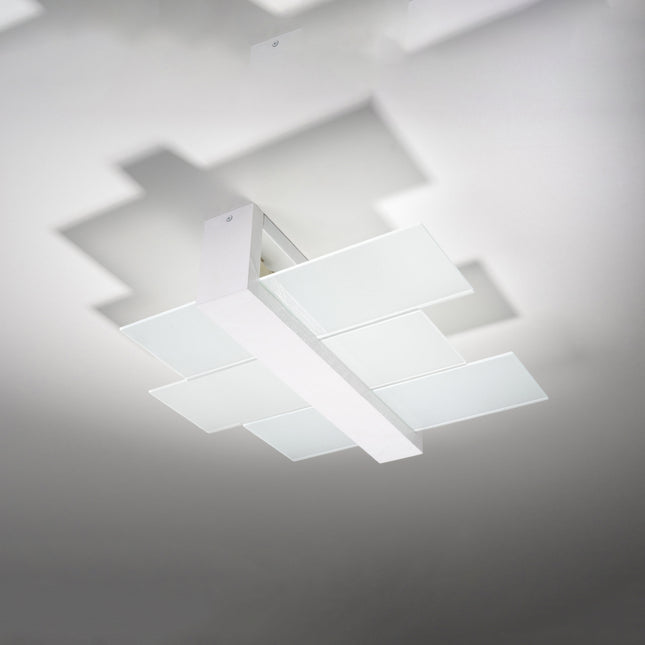 Plafonnier Triple Panneaux Horizontal Blanc