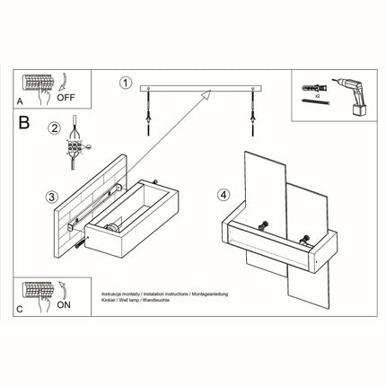 Aplique de panel de pared horizontal blanco