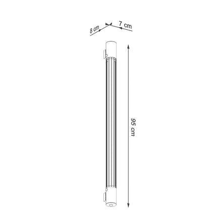 Schwarze Röhrenlicht-Wandlampe