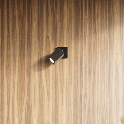Aplique de pared direccional cuadrado LED negro