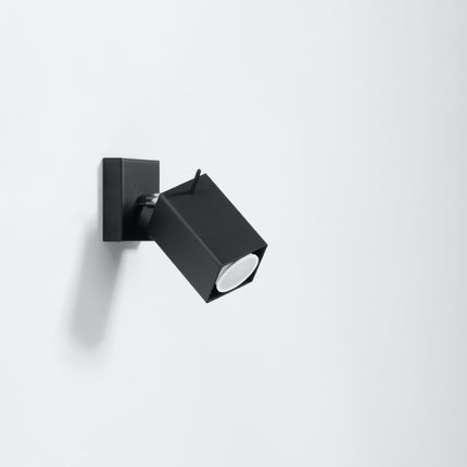 Aplique de pared direccional cuadrado LED negro
