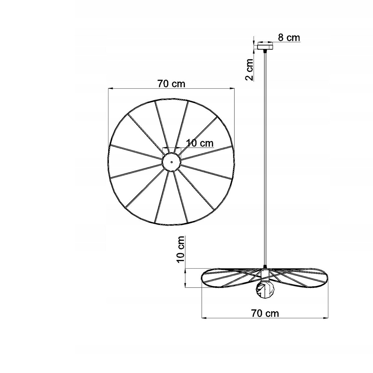 Suspension Modulable Circulaire 70 noir