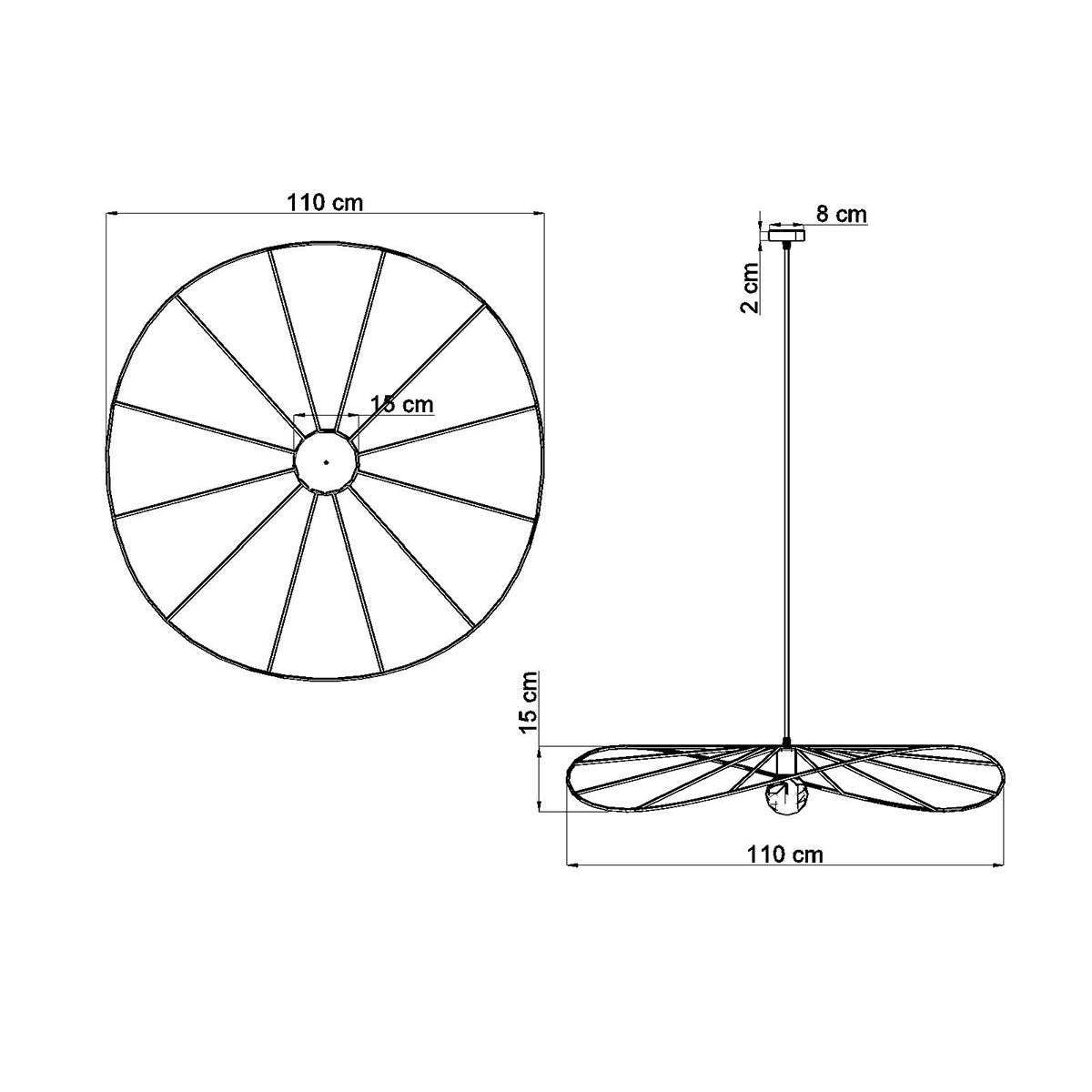 Suspension Modulable Circulaire 110 noir