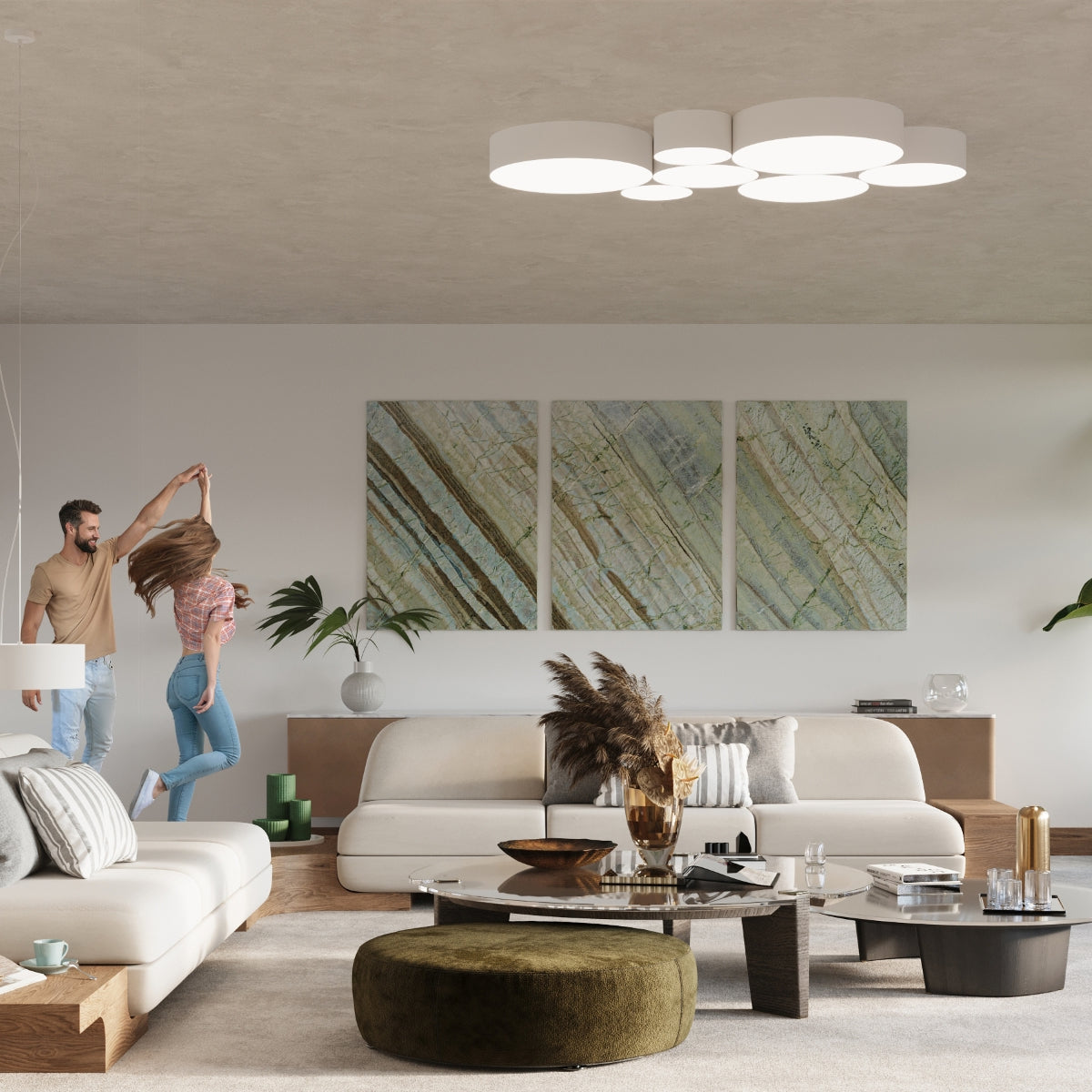 Arena 25 white ceiling light