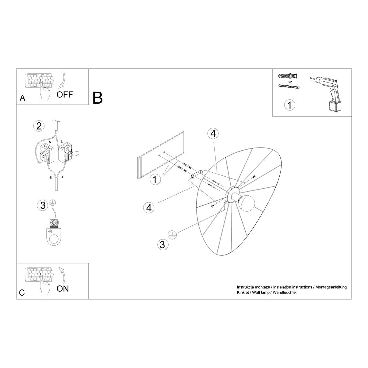 Runde modulare Wand-/Deckenleuchte 110 cm