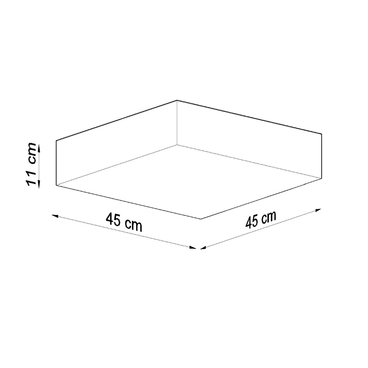 Plafonnier Plateforme Carré 45 gris