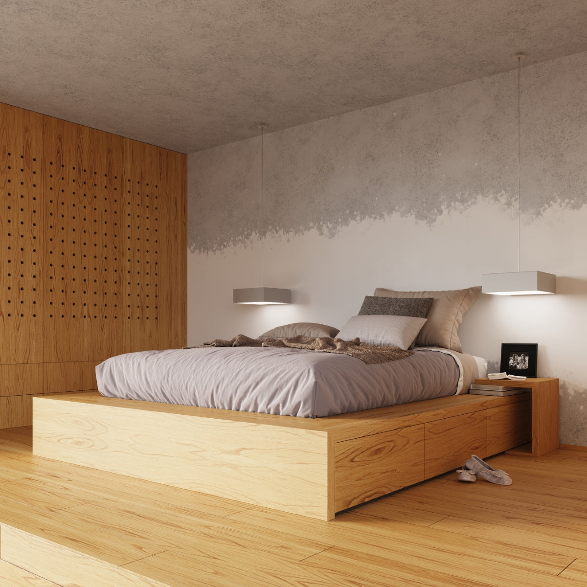 Plafonnier Plateforme Carré 45 gris
