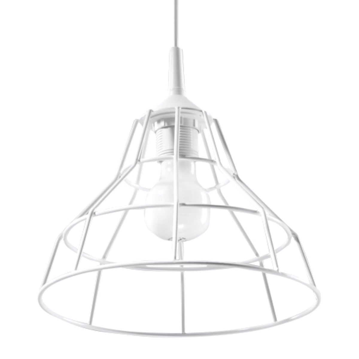 Scandinavian Cage hanging lamp in white