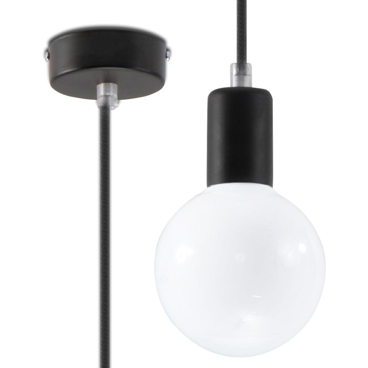 Klassische minimalistische schwarze Hängelampe