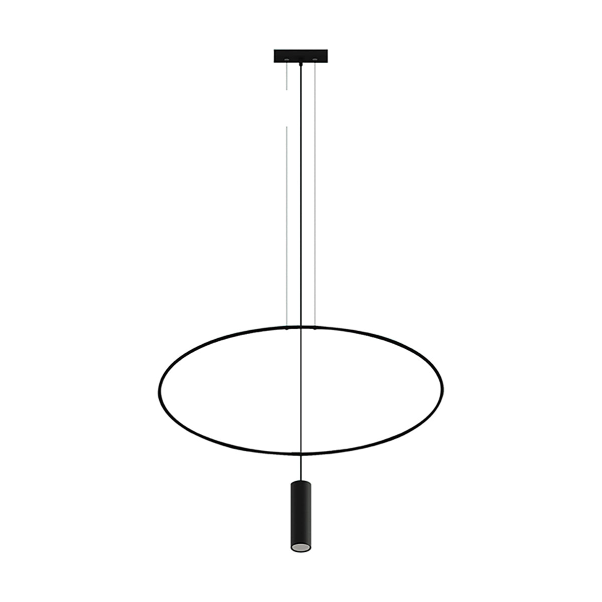Lampe suspendue Ovale en Acier 1 noir