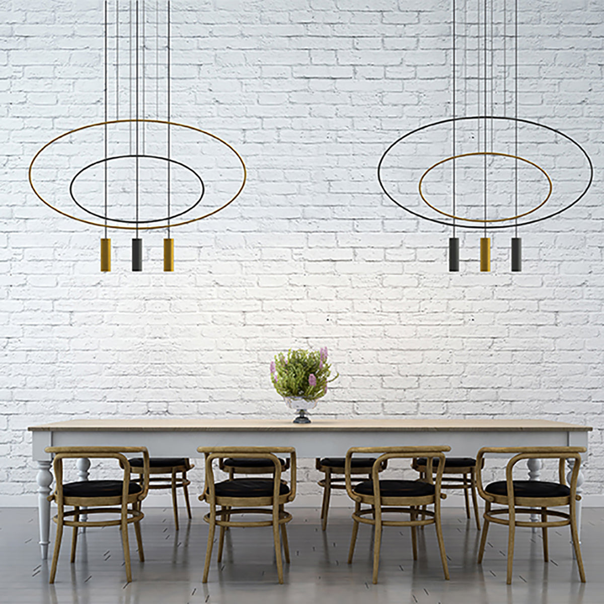 Lampe suspendue Ovale en Acier 1 noir