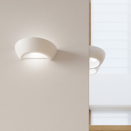 Ceramic Half Bowl Wall Light