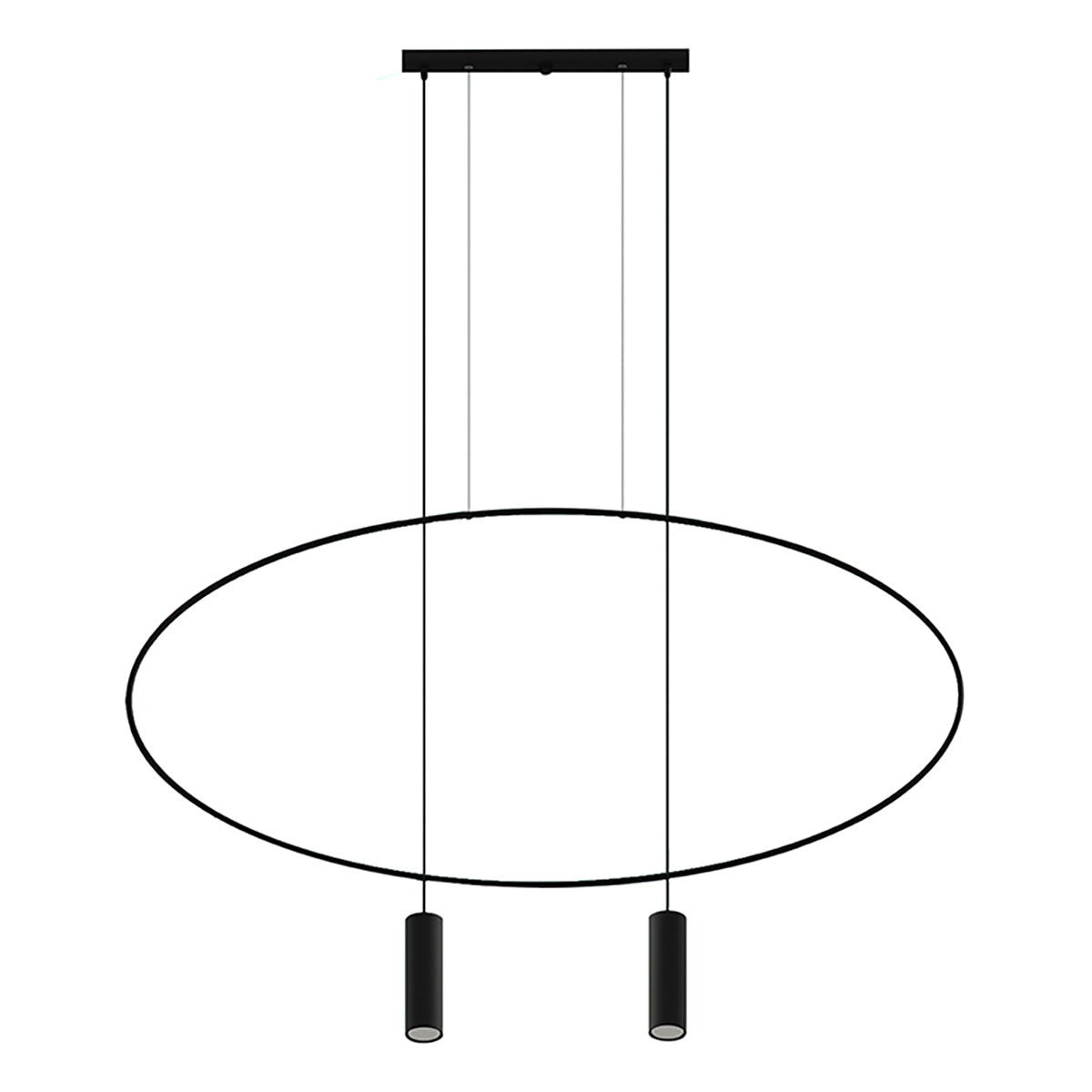 Lampe suspendue Ovale en Acier 2 noir