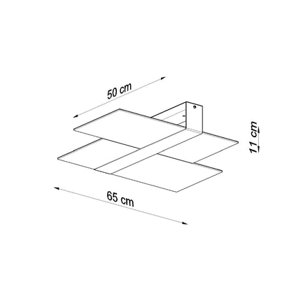 Lámpara de techo con placa de vidrio doble cromada