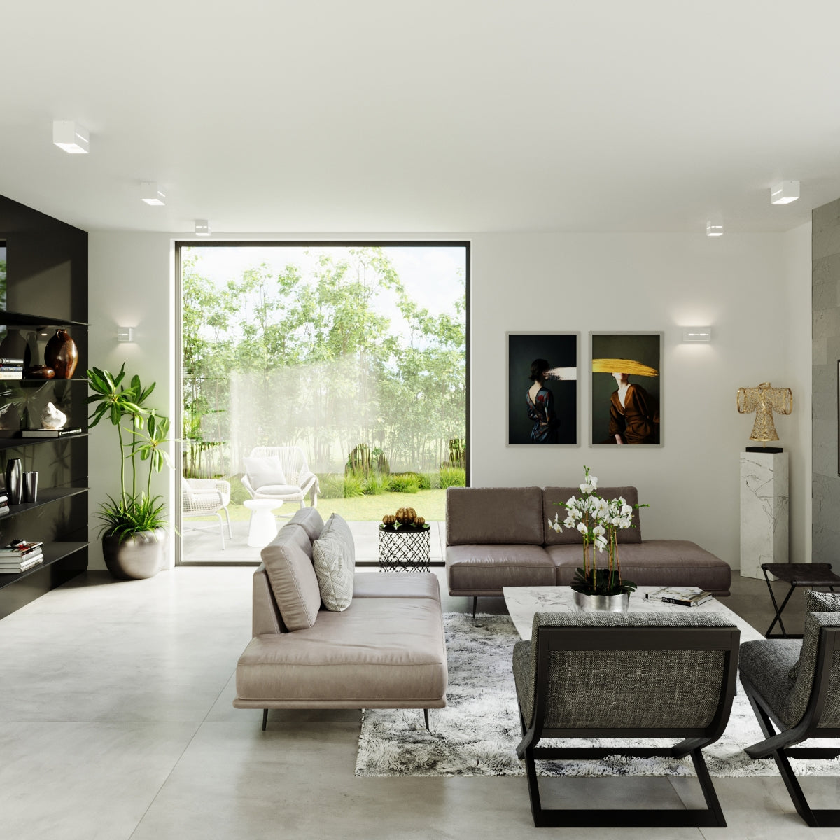 Plafonnier Cube Ouvert blanc