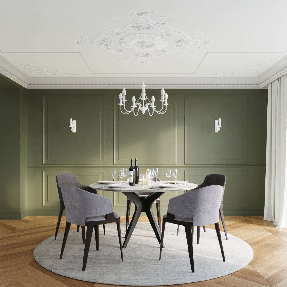Lustre 3 Bougies Moderne blanc