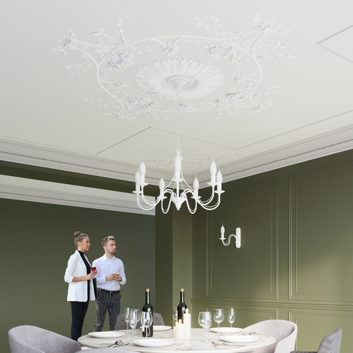 Lustre 3 Bougies Moderne blanc