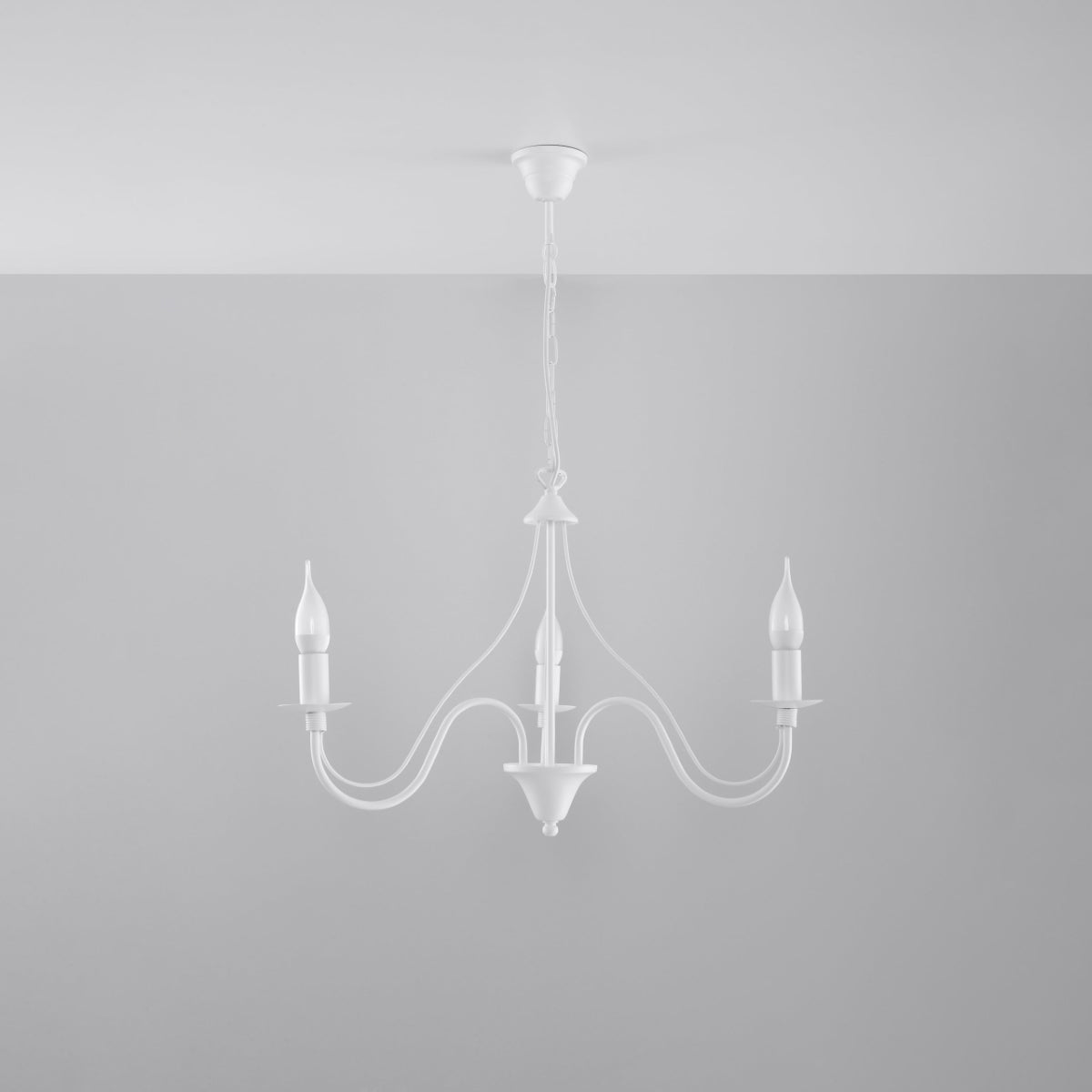 Lustre 3 Bougies Moderne blanc