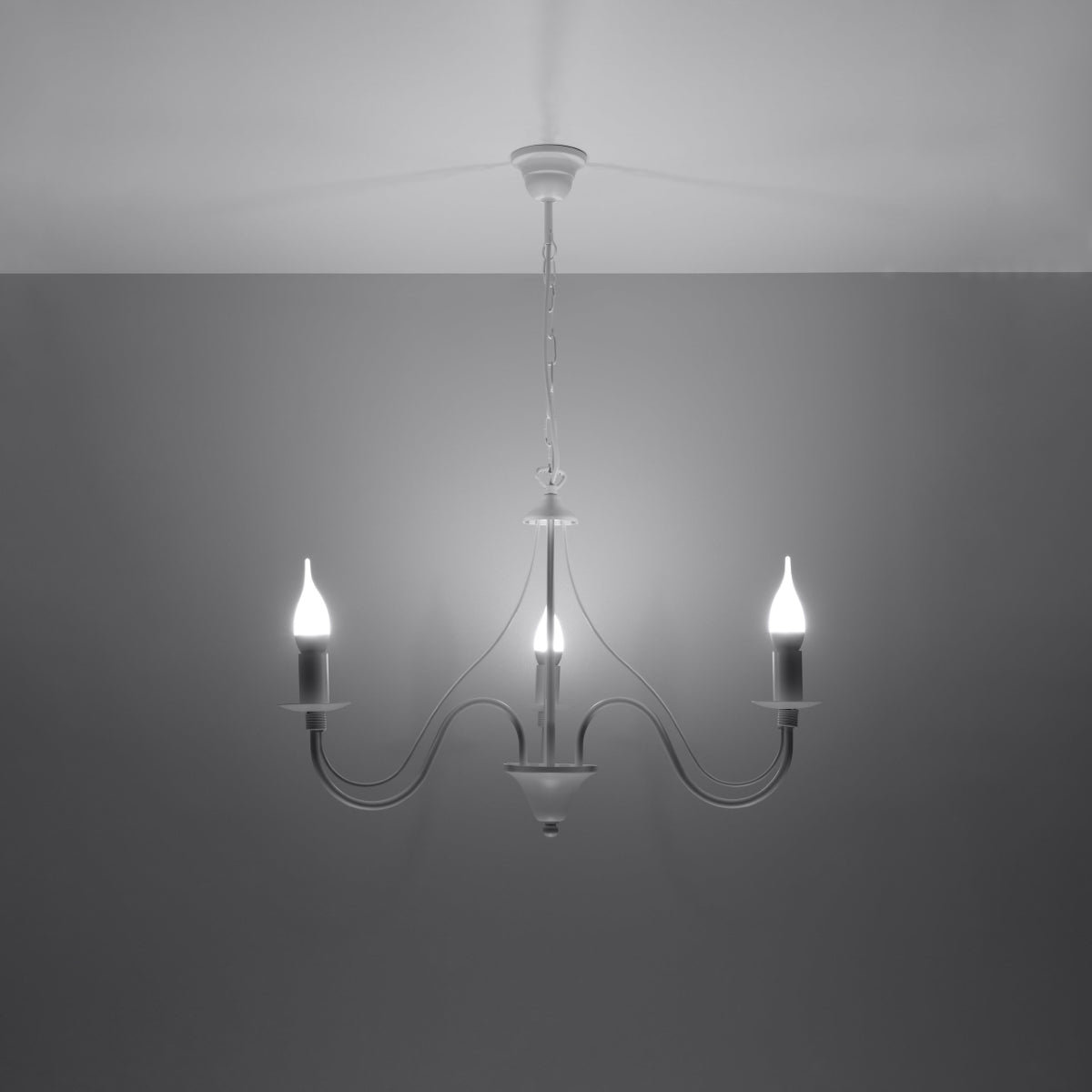 Lustre 3 Bougies Moderne blanc