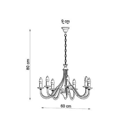 Modern white 7 candle chandelier