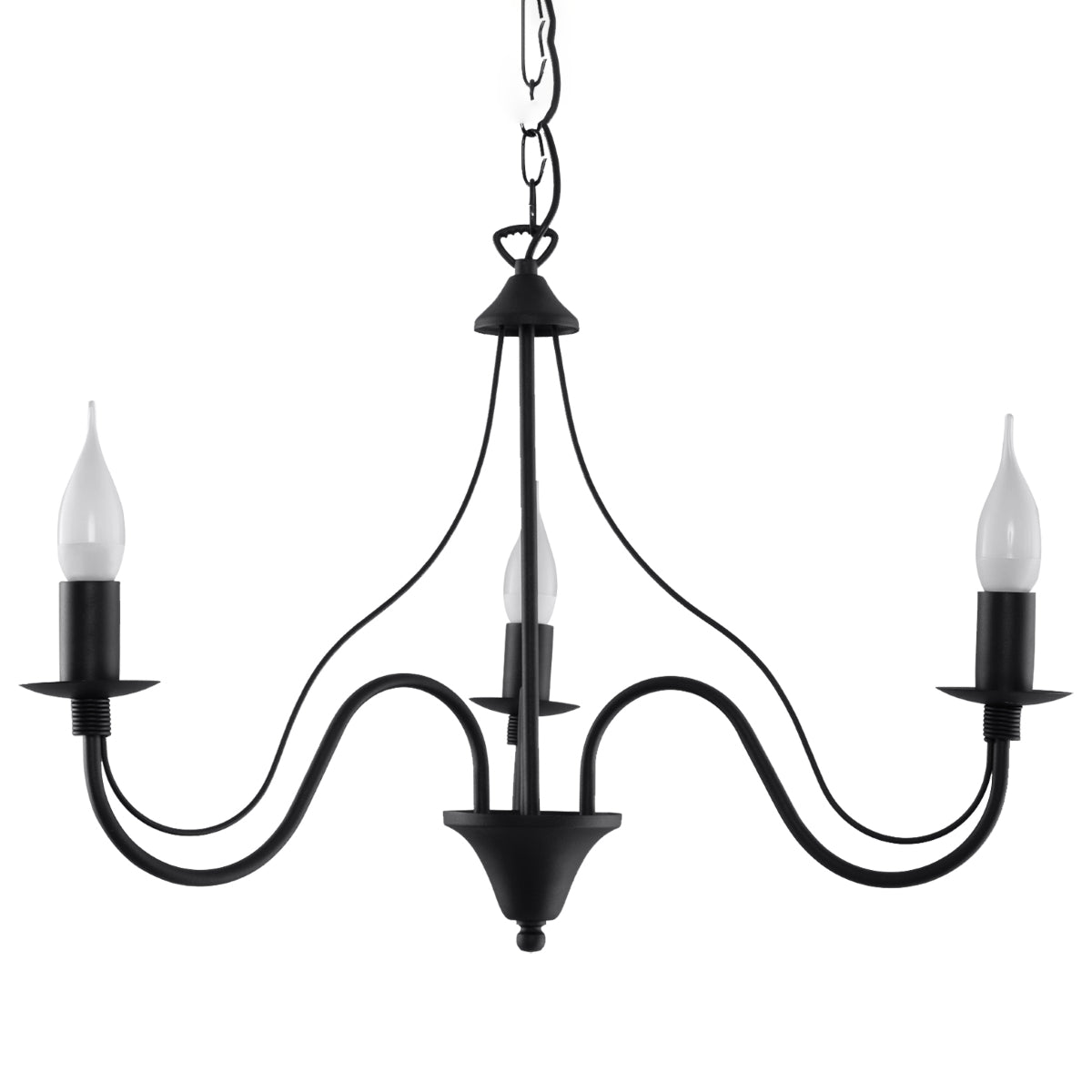 Lustre 3 Bougies Moderne noir