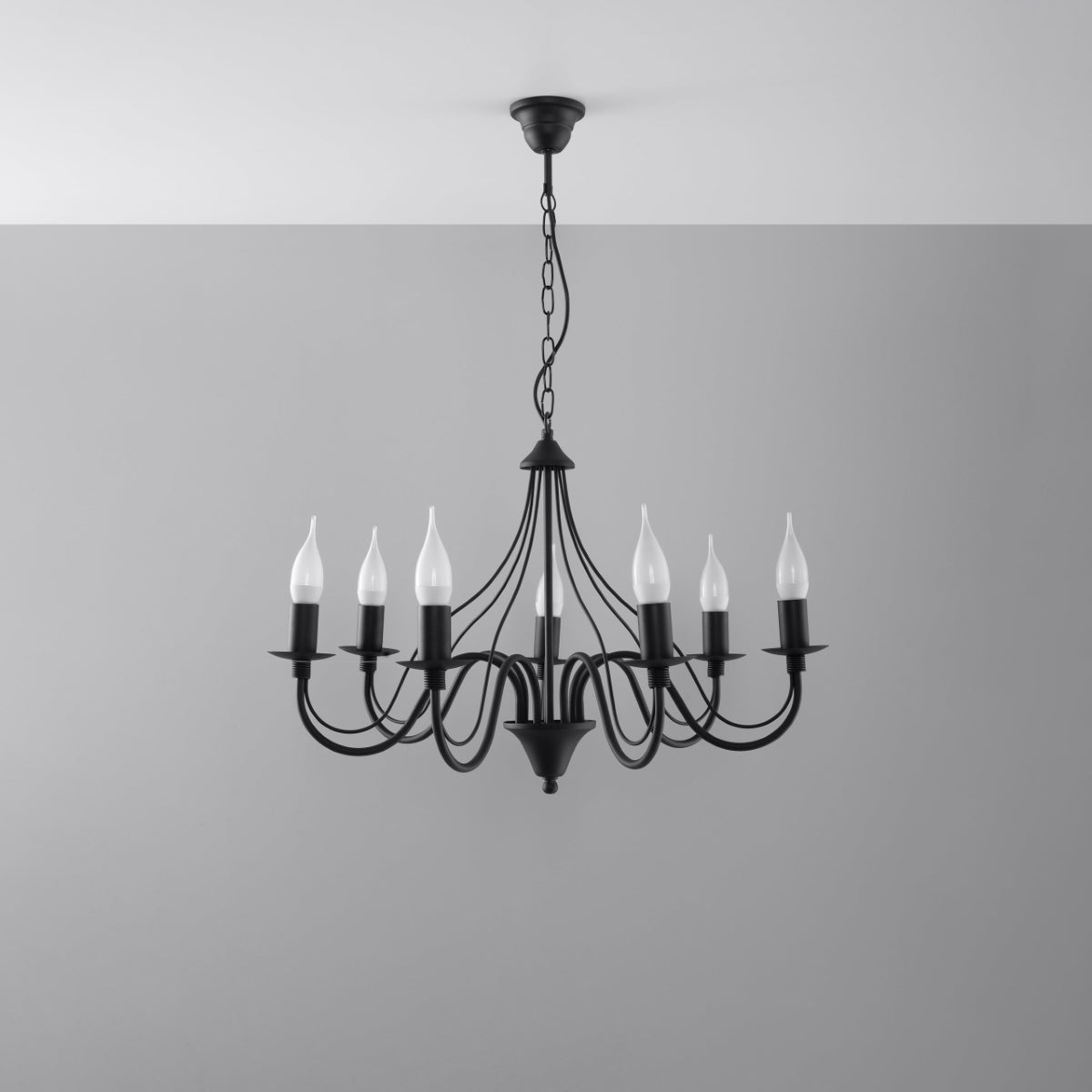 Lustre 7 Bougies Moderne noir
