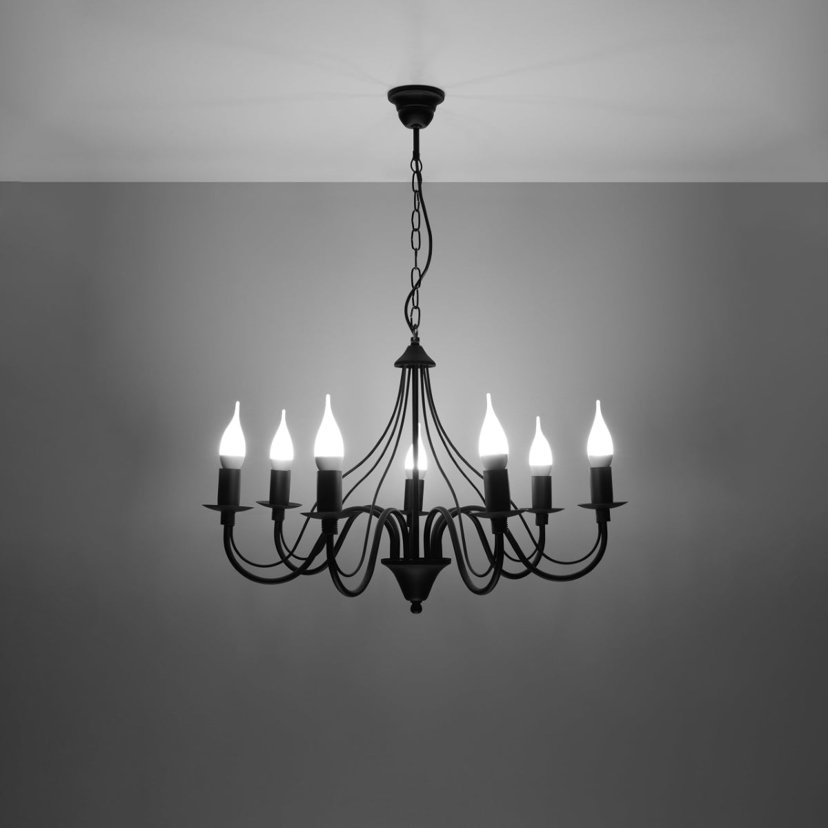 Lustre 7 Bougies Moderne noir
