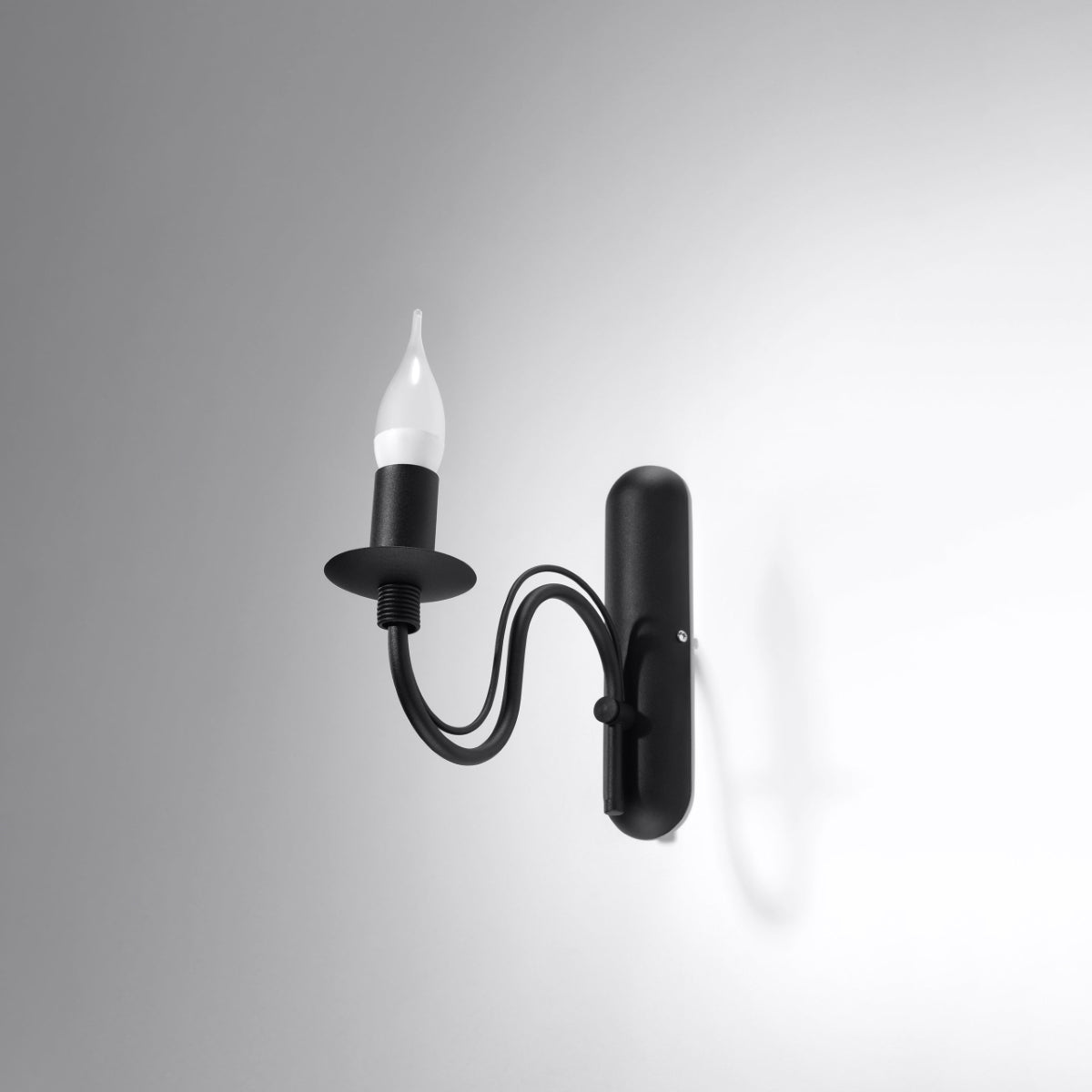 Modern black candle wall light