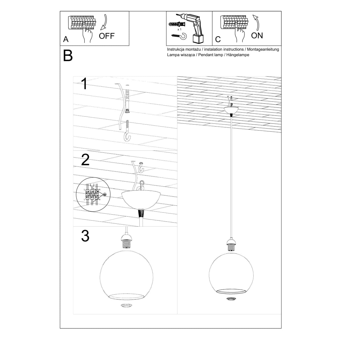 Transparent Bubble Pendant Lamp