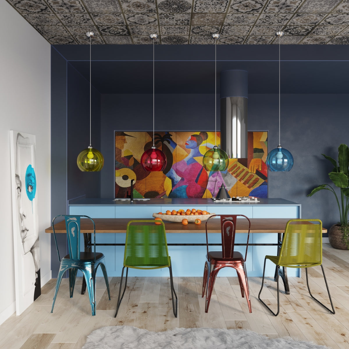 Green Bubble Pendant Lamp
