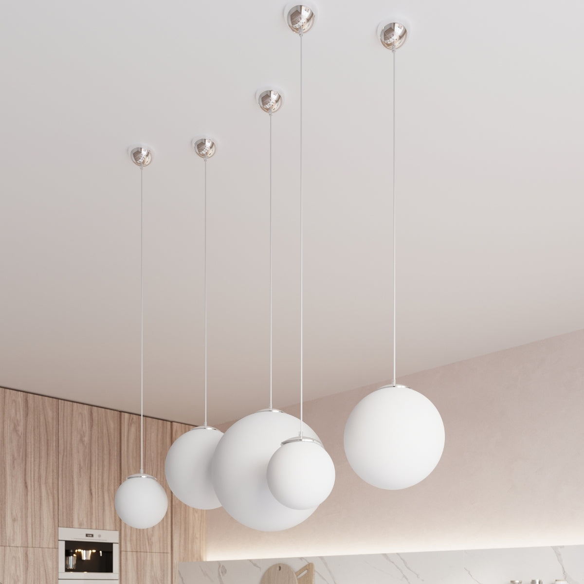 Sphere 20 chrome pendant lamp
