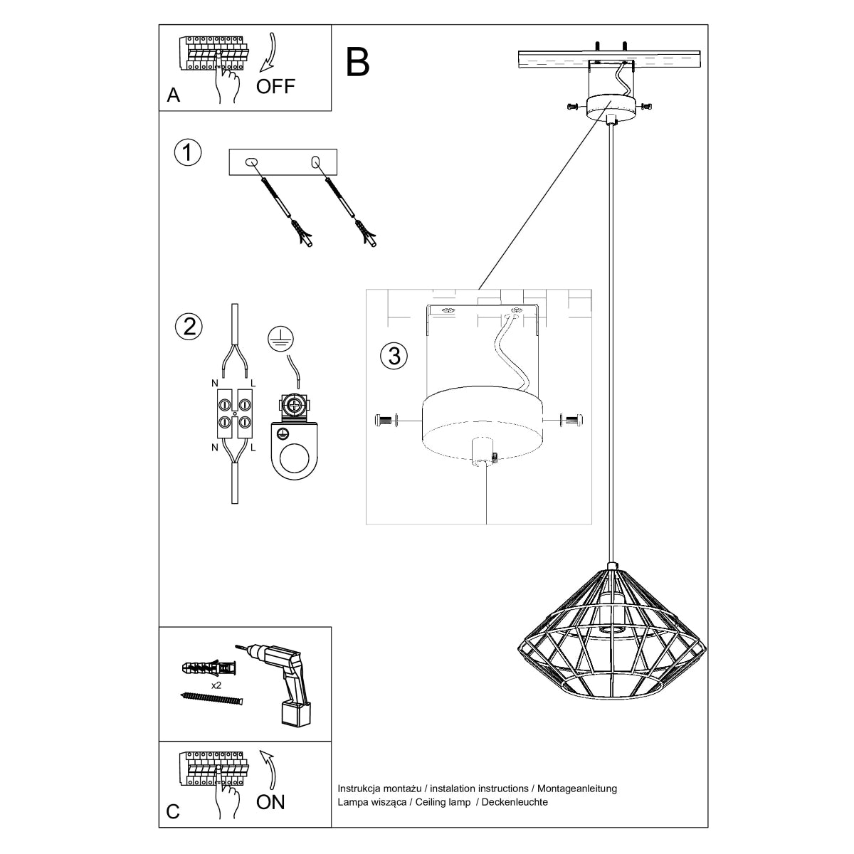 Umberto white pendant lamp
