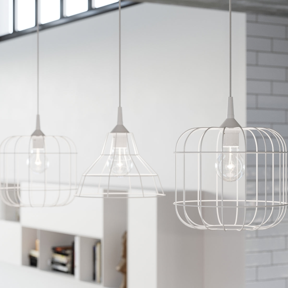 Celta white hanging lamp