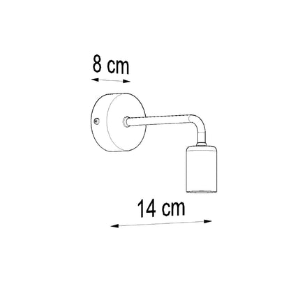 Lámpara de pared minimalista con gancho de acero negro