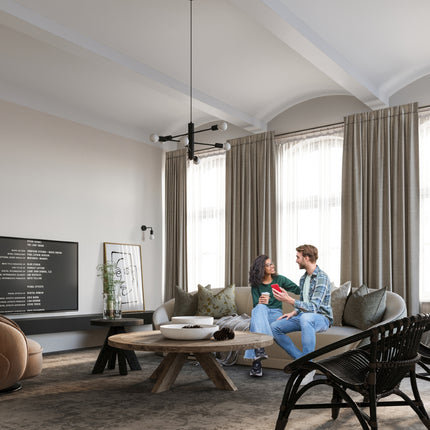 Lámpara de pared minimalista con gancho de acero negro