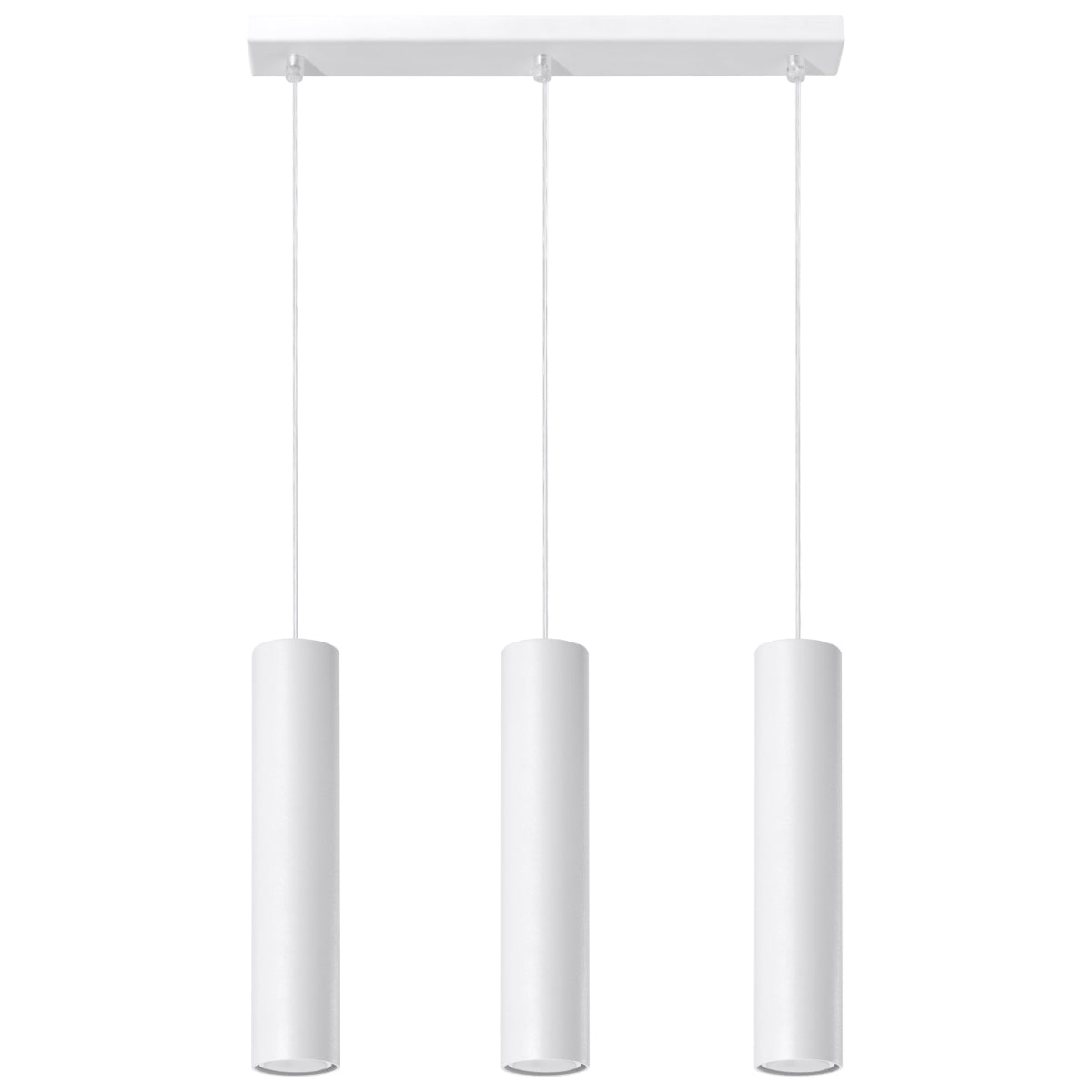 Long Cylinder 3 White Pendant Lamp