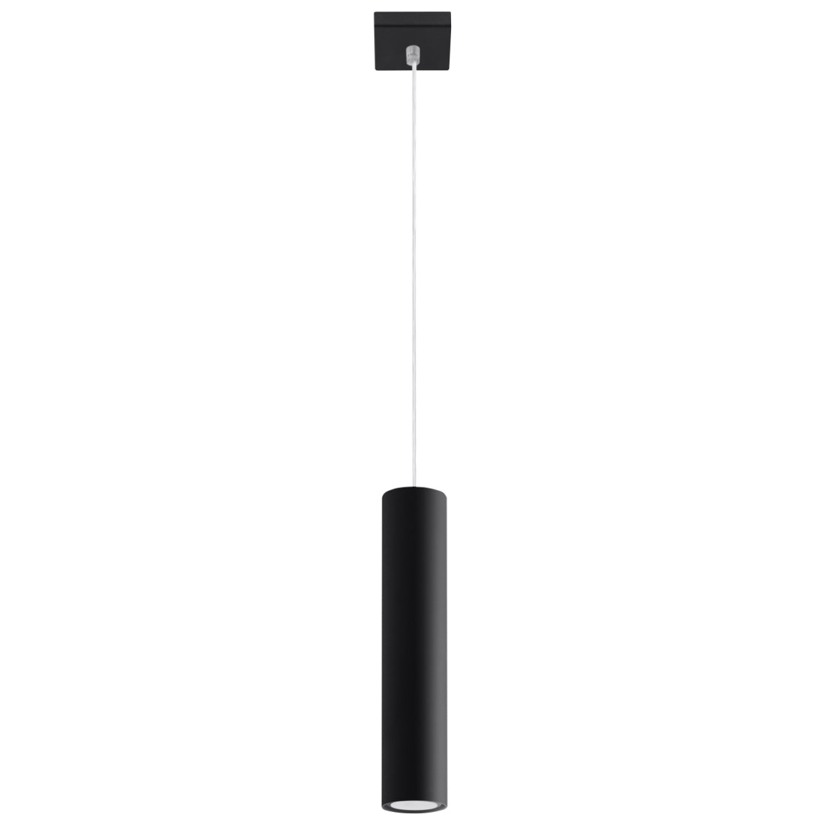 Lampe Suspendue Long Cylindre noir
