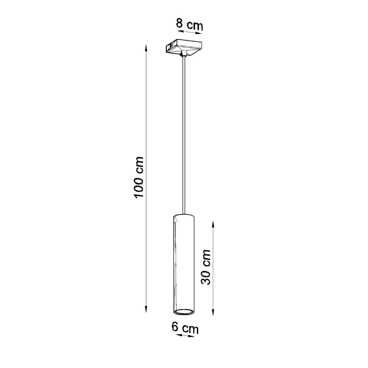 Lampe Suspendue Long Cylindre noir