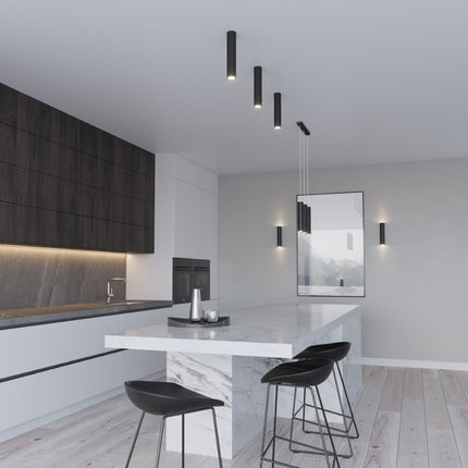 Lampe Suspendue Long Cylindre noir