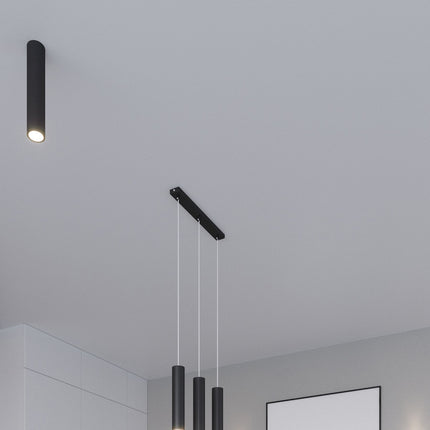 Lampe Suspendue Long Cylindre noir