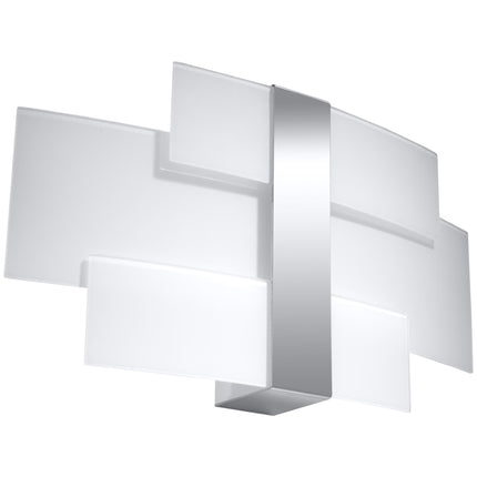 Aplique de pared con panel de vidrio cromado