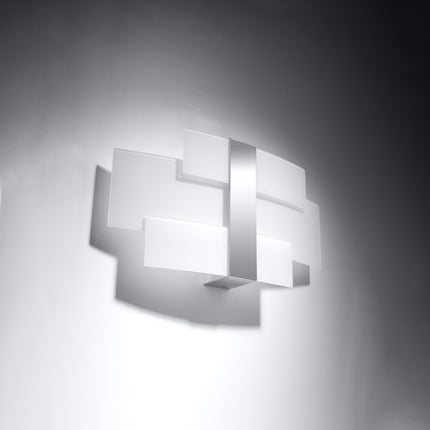 Aplique de pared con panel de vidrio cromado