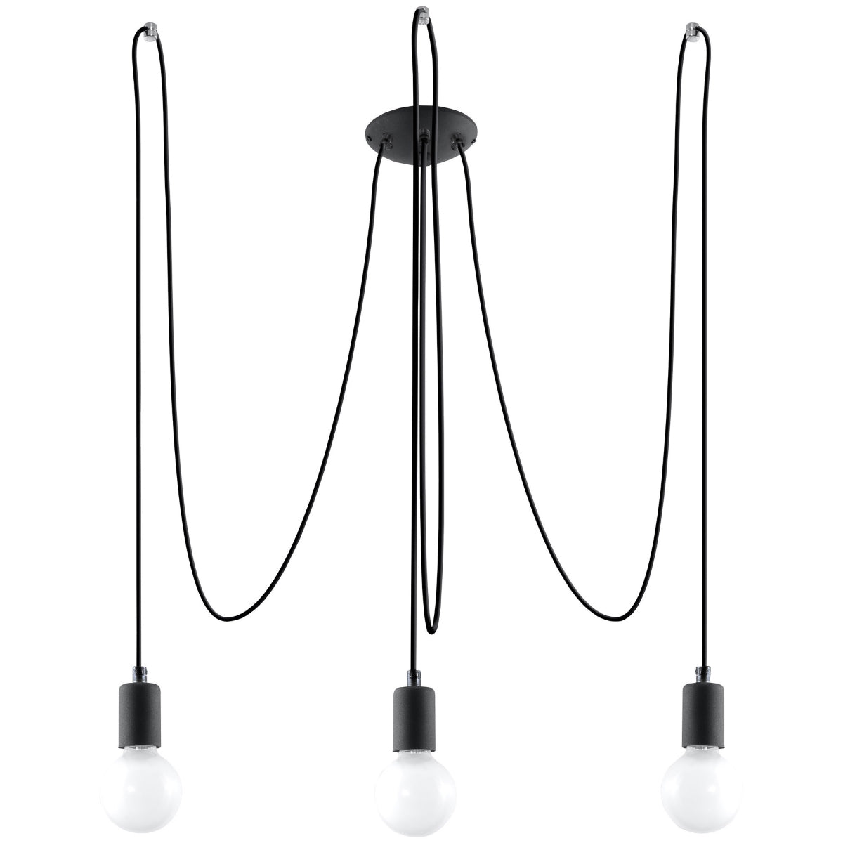 Minimalist Cable Chandelier 3 black